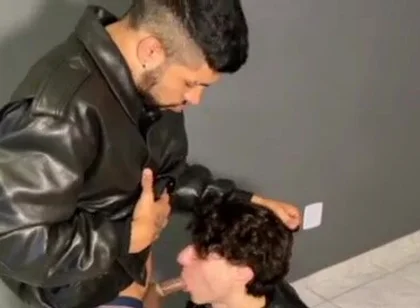 Leather latino master fucks boy
