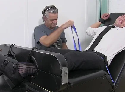 Business Gay Restrained By Foot Fetish Dominant Master