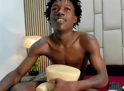 Black Twink Fucking Toy & Cumming