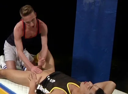 Ashtons Hand Helps With Sit-ups & Short Cocks With Lance Luciano And Ashton Webber