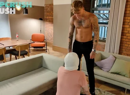 Tattoo teen spitting master