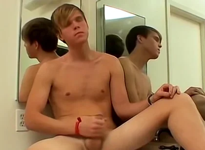 Lusty Homosexual Strokes Dick Before Shooting Jizz