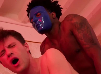 Masked Inked Stud Interracial Bareback Ends With Creampie
