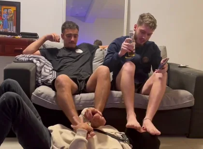 Smoking feet latino master spitting