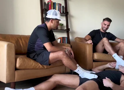 Master boys dirty socks licking