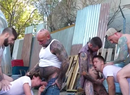 Greyson Myles, Ryan Sebastian And Jason Collins In Trailer Park Orgy