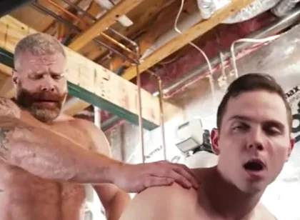 Rugged Bear And Tiny Teen 18+ In The Basement