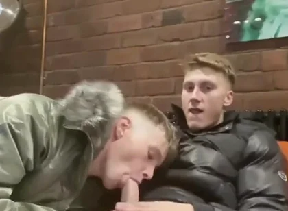 Scally boys cock sucking puffer jackets