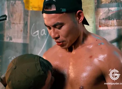 Gif-008 Bbq Clerk. Rough Sperm Beef Splashes Three Times In A Row