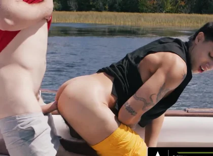 Angel Elias And Marcus Mcneil - Hairy Hunk Buttfucks Buddy During Boat Sex Afternoon