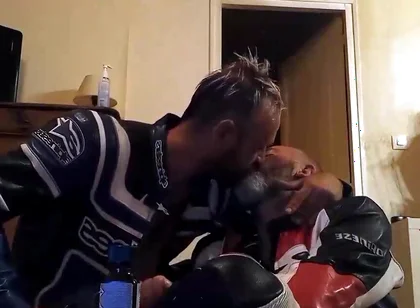 French guys in biker gear fucking