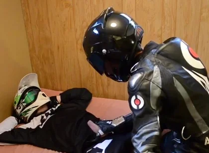 leather biker fucks motorcrosser