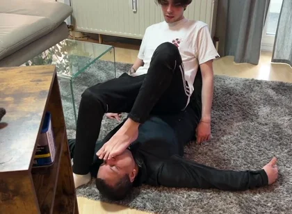 Feet socks master licking