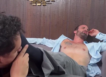 Business Talk Turns Into Sensual Foot Worship Tease Session