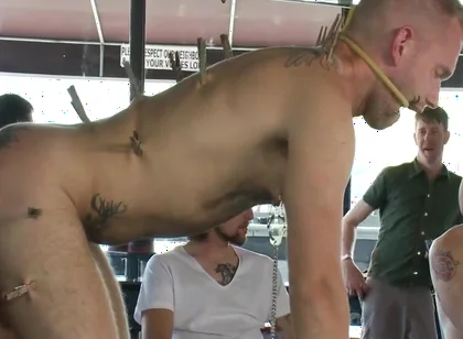 Two Hairy Sluts Get Used In A Bar Full Of Horny Strangers - Christian Wilde And Nick Moretti