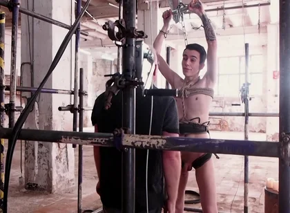 Blonde Skinny Twink Tied Up And Waxed By His Dominant Master