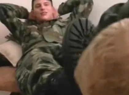 Master german soldier boys boots licking