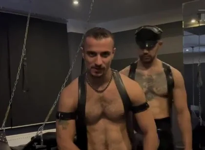 Leather boys smoke ,fucking