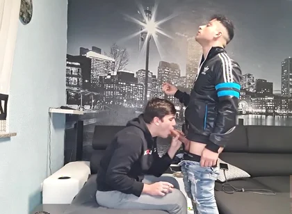 Smoking scally boy cock sucking