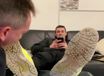 German smoking master sneaker licking