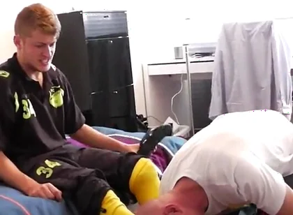 Soccer master stinky feet socks licking