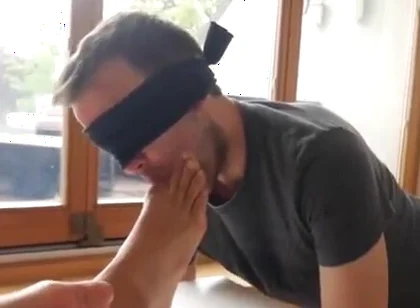 Arab master boy feet cleaner